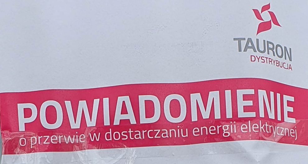 TAURON wyłączy prąd w powiecie wadowickim