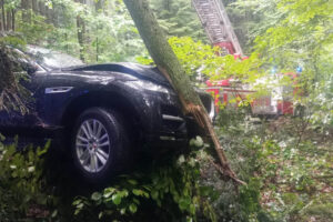 Wypadek samochodu osobowego w Marcyporębie